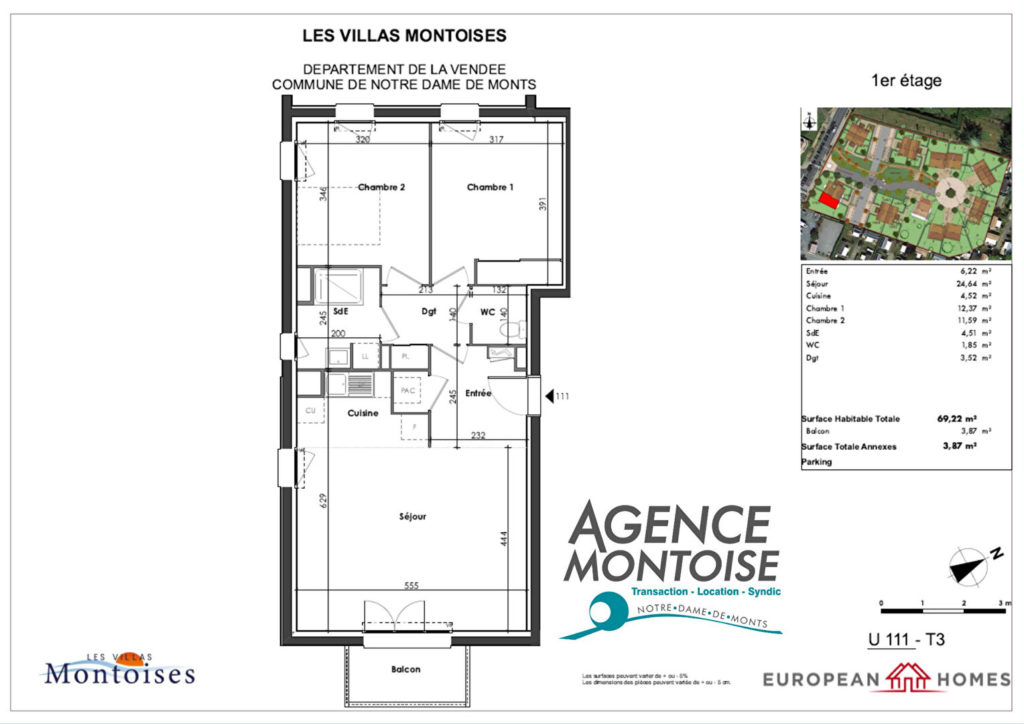 Appartement Notre Dame De Monts 3 pièce(s) 69m2