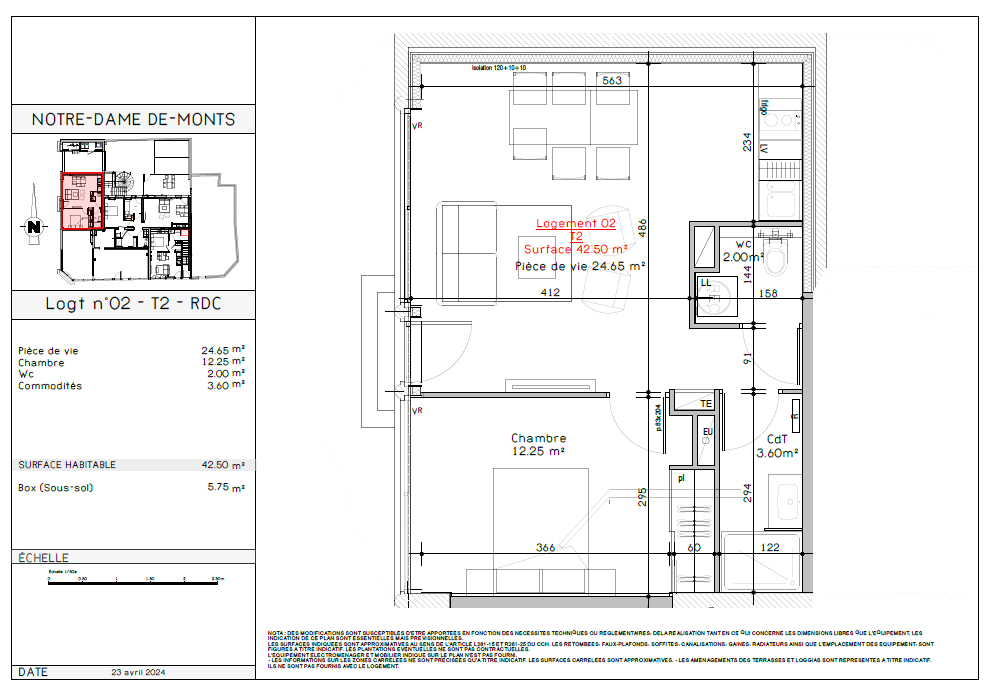 Appartement Notre Dame De Monts 2 pièce(s) 42.50 m2