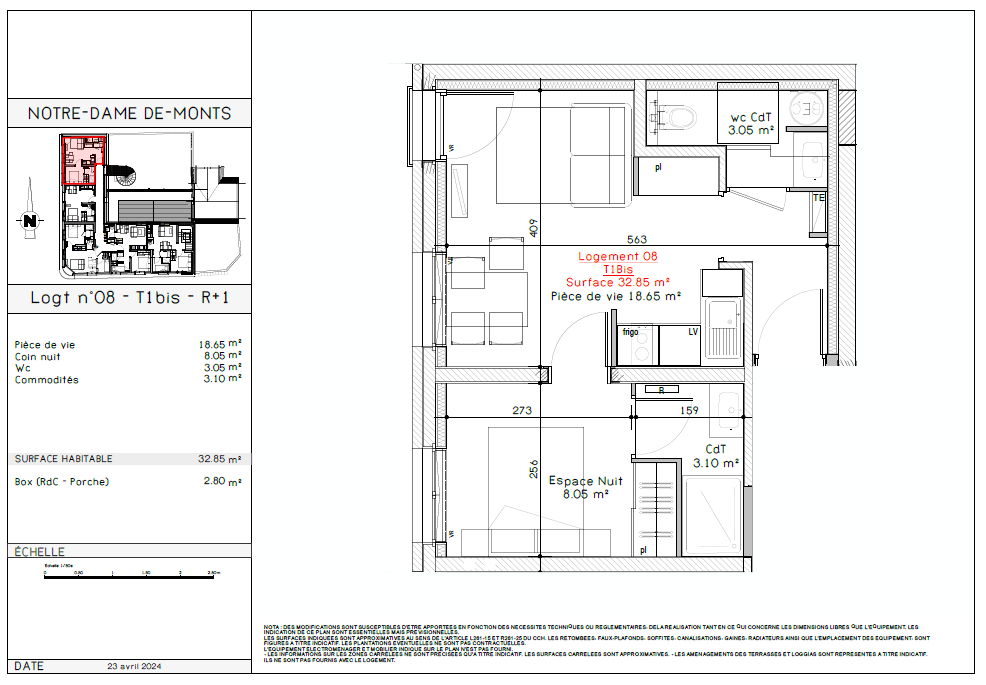 Appartement Notre Dame De Monts 2 pièce(s) 32.85m2