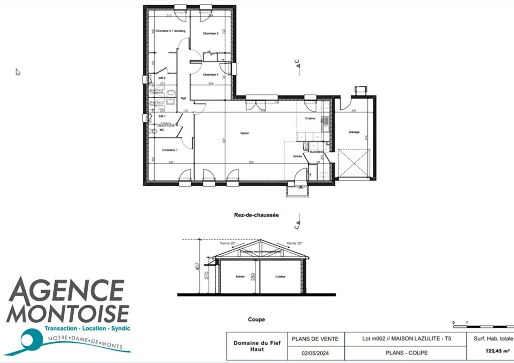 Maison Notre Dame De Monts 5 pièce(s) 122 m2